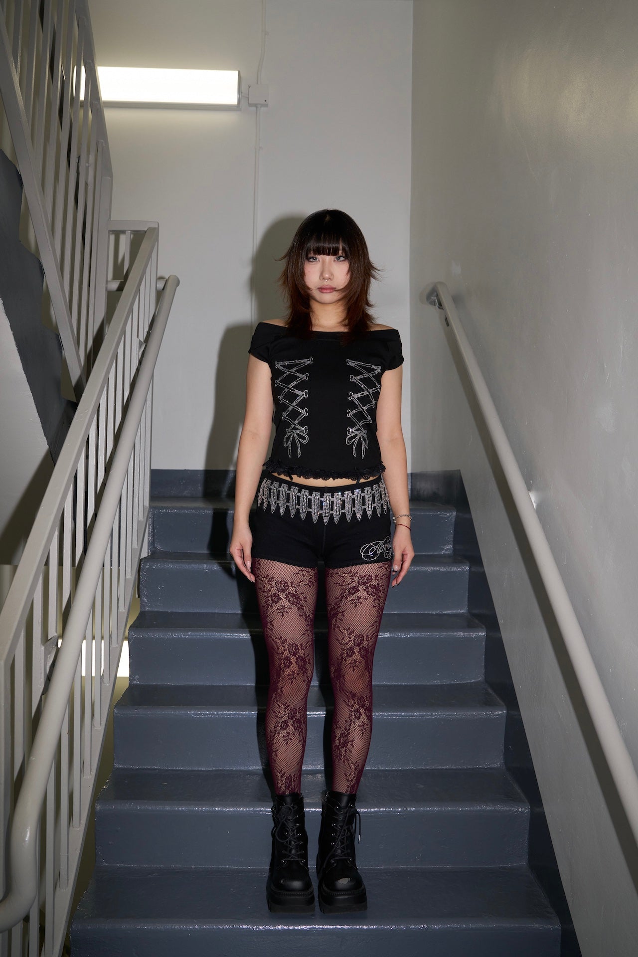 Floral Lace Tights -- Twilight Lace