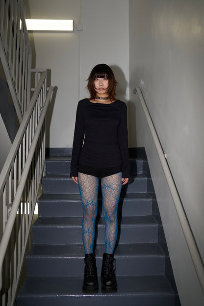 Butterfly Lace Tights -- Ocean Veil