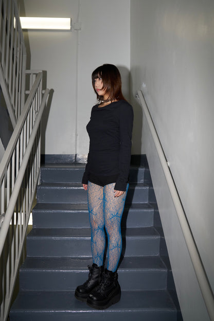 Butterfly Lace Tights -- Ocean Veil
