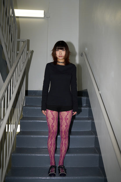 Vine Lace Tights -- Rosette Chain
