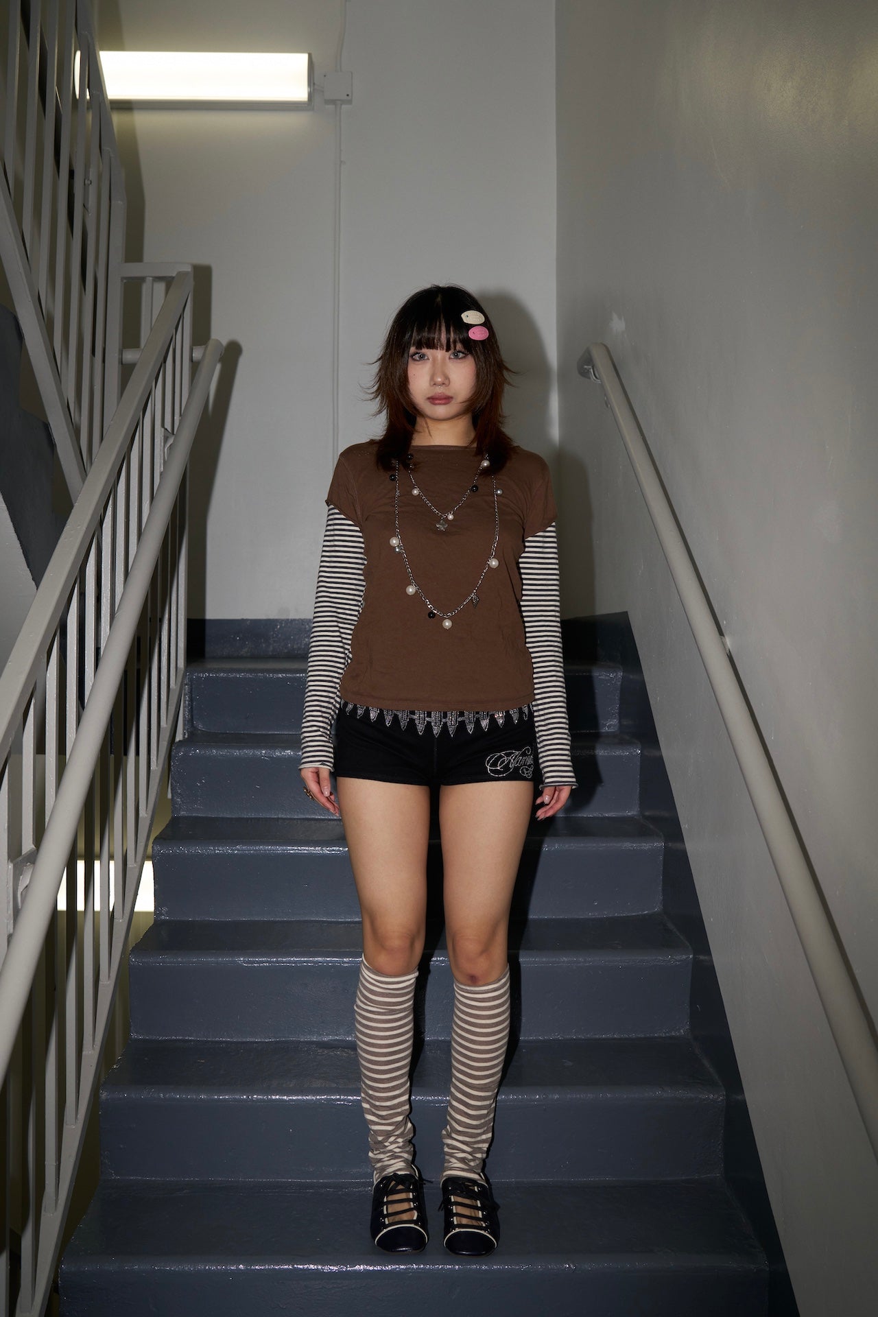 Striped Leg Warmers -- Mocha Stripe