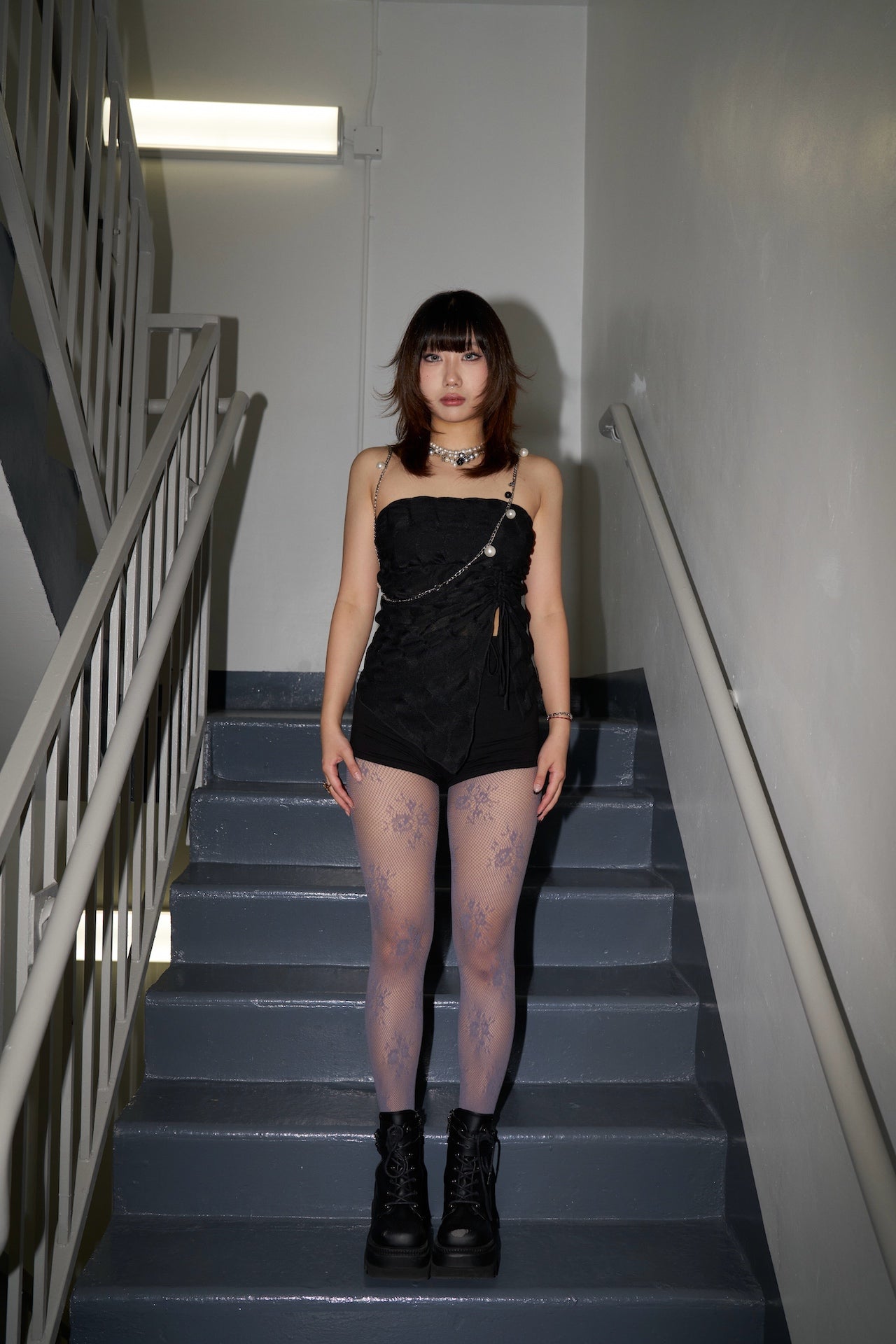 Bloom Lace Tights -- Ash Bloom