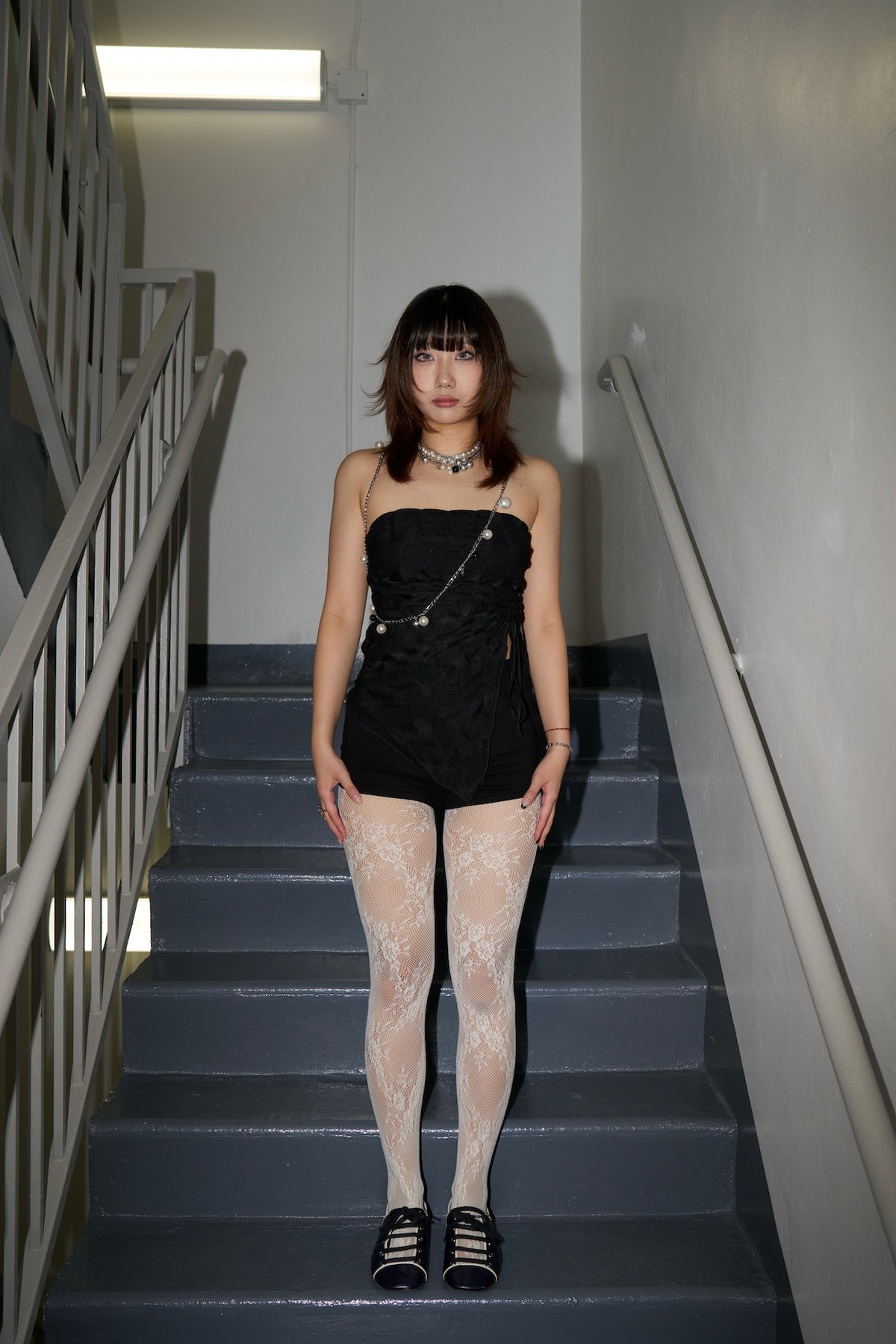 Floral Lace Tights -- Ivory Bloom